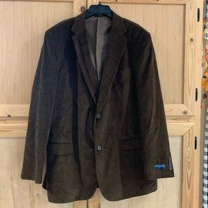 Saddlebred brown corduroy blazer suit jacket size 40 Long